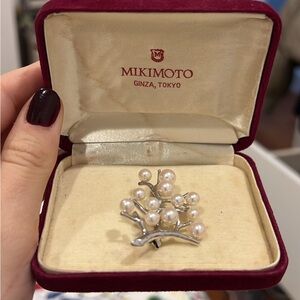 MIKIMOTO "Kofuku no ki" Tree of Happiness / Tree of Life sterling silver brooch